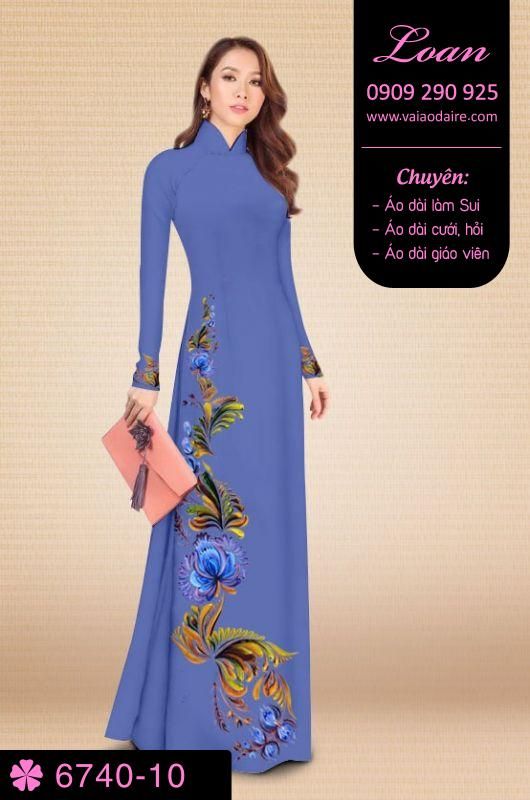 Vải áo dài hoa 3D