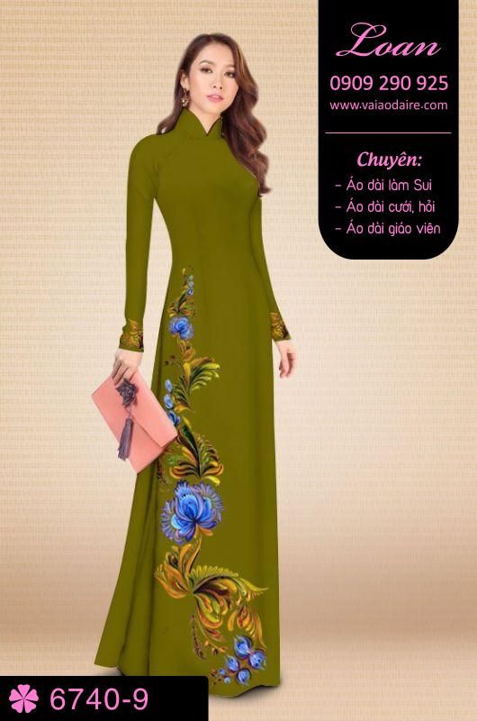 Vải áo dài hoa 3D