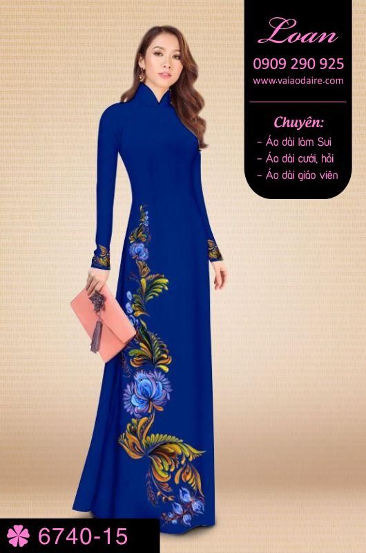 Vải áo dài hoa 3D