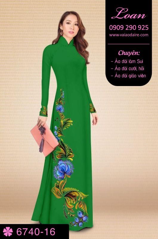 Vải áo dài hoa 3D