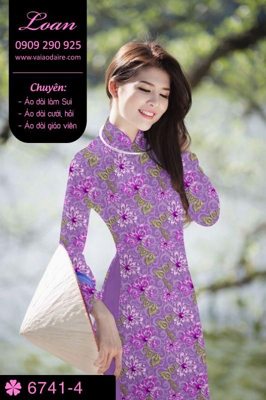 Vải áo dài hoa nhí Vải áo dài hoa nhí