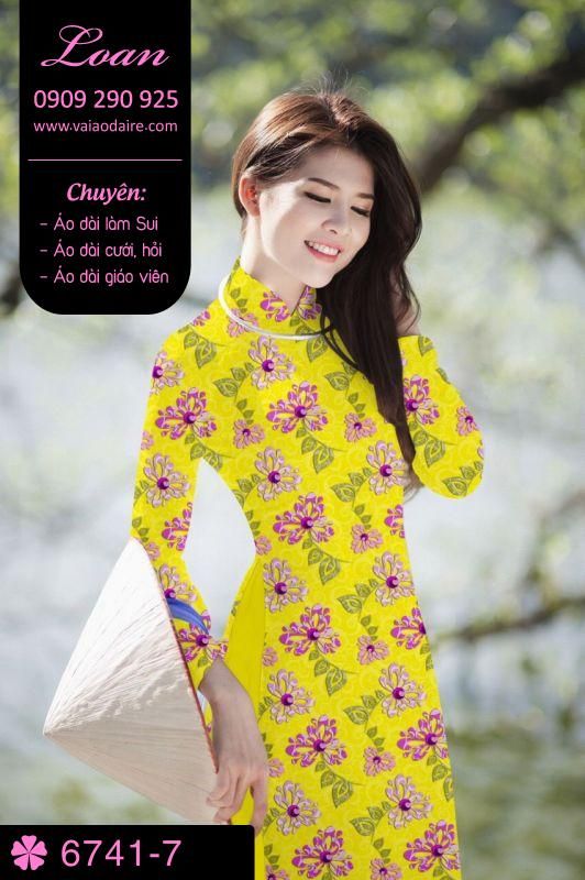 Vải áo dài hoa nhí Vải áo dài hoa nhí