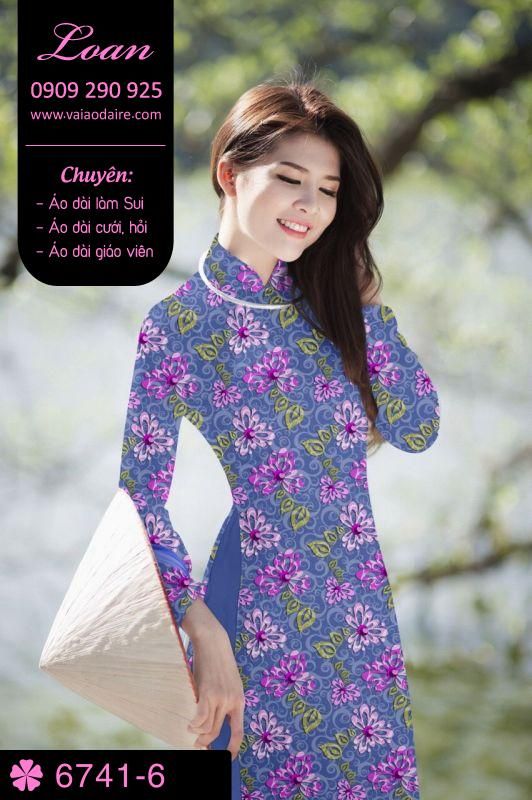 Vải áo dài hoa nhí Vải áo dài hoa nhí