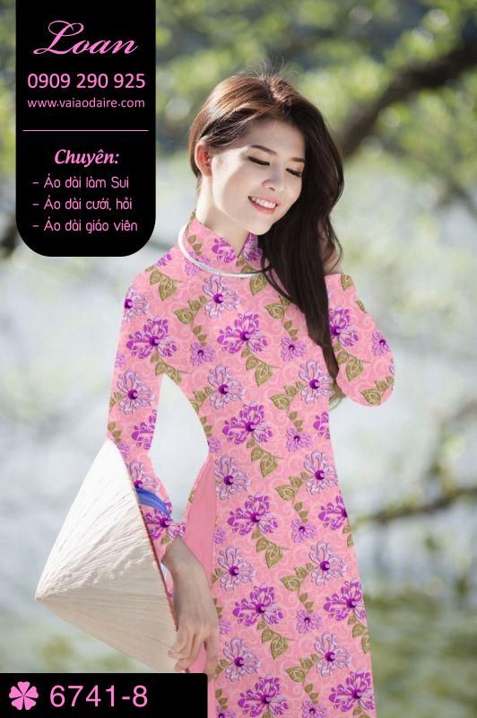 Vải áo dài hoa nhí Vải áo dài hoa nhí