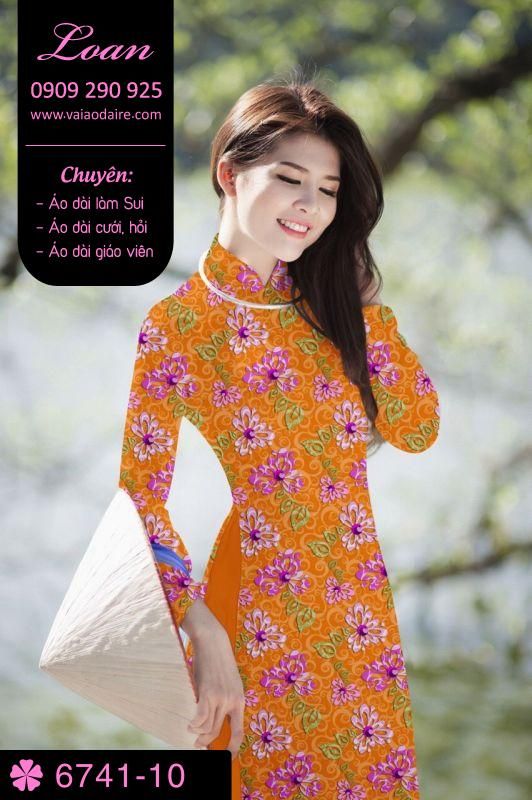 Vải áo dài hoa nhí Vải áo dài hoa nhí