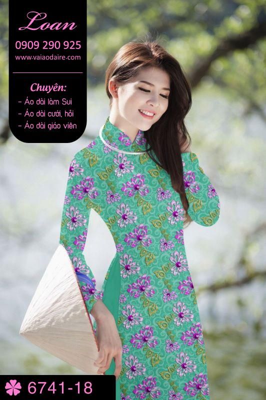 Vải áo dài hoa nhí Vải áo dài hoa nhí