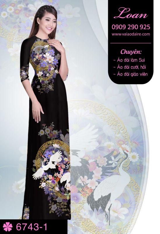 Vải áo dài hoa trên dưới