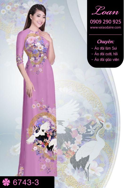 Vải áo dài hoa trên dưới