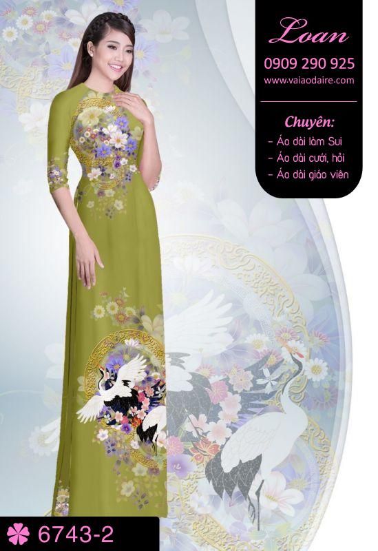 Vải áo dài hoa trên dưới