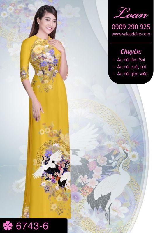 Vải áo dài hoa trên dưới