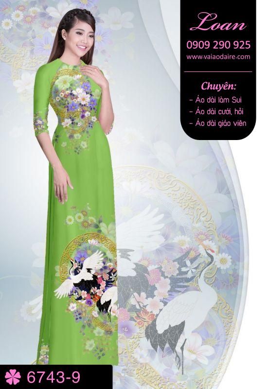 Vải áo dài hoa trên dưới