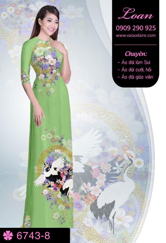 Vải áo dài hoa trên dưới