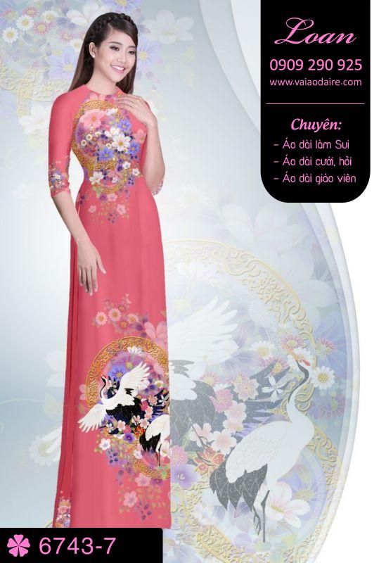 Vải áo dài hoa trên dưới