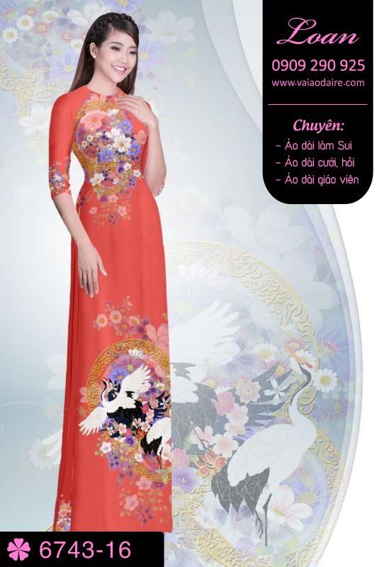 Vải áo dài hoa trên dưới