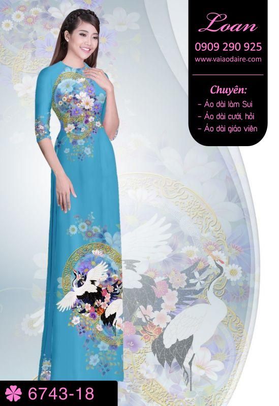 Vải áo dài hoa trên dưới