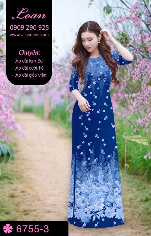 Vải áo dài hoa rơi