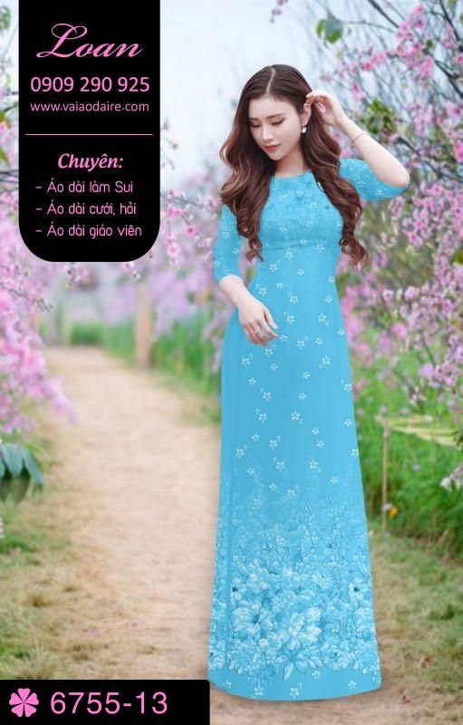 Vải áo dài hoa rơi