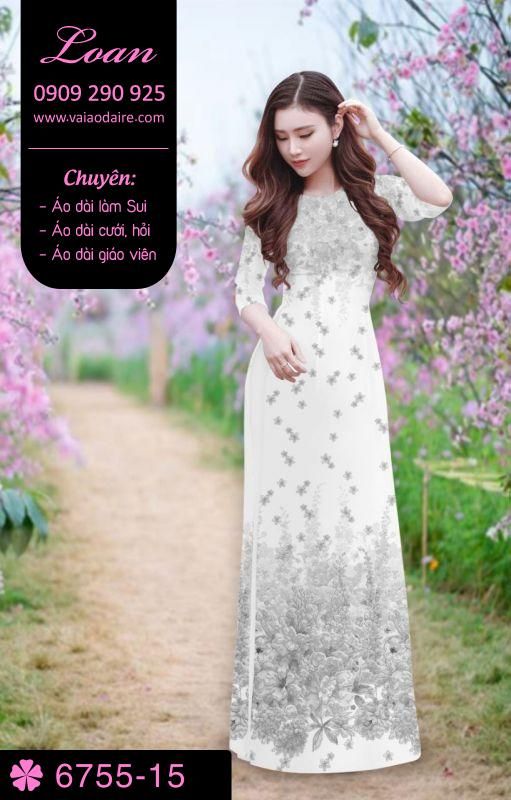 Vải áo dài hoa rơi