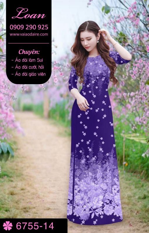 Vải áo dài hoa rơi