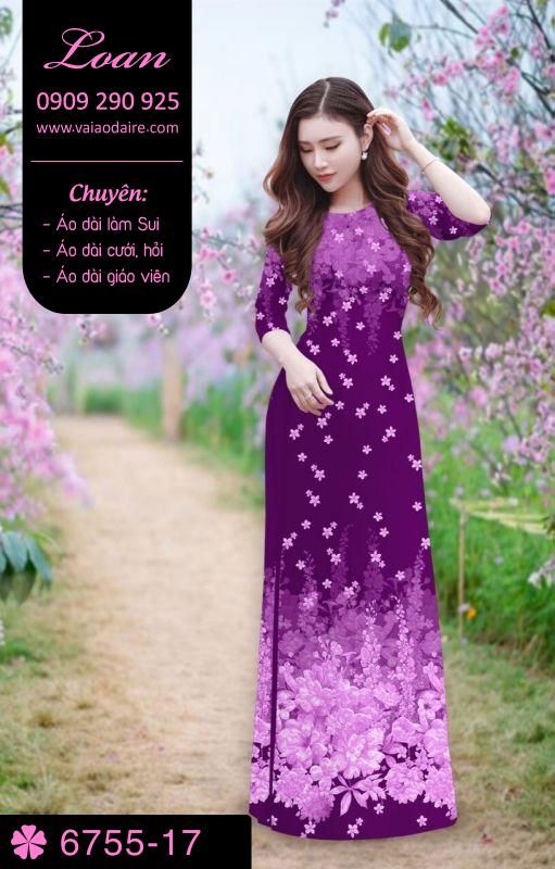 Vải áo dài hoa rơi