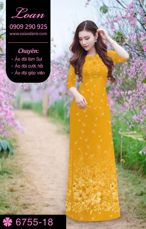 Vải áo dài hoa rơi