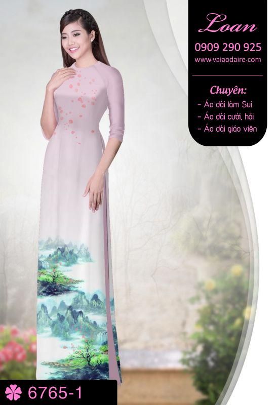 Vải áo dài cành phong cảnh