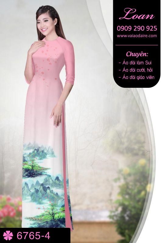 Vải áo dài cành phong cảnh