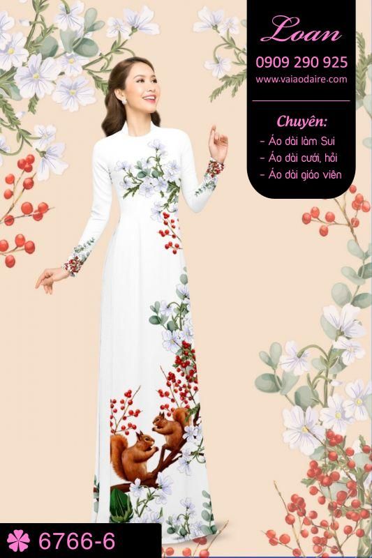 Vải áo dài cành hoa