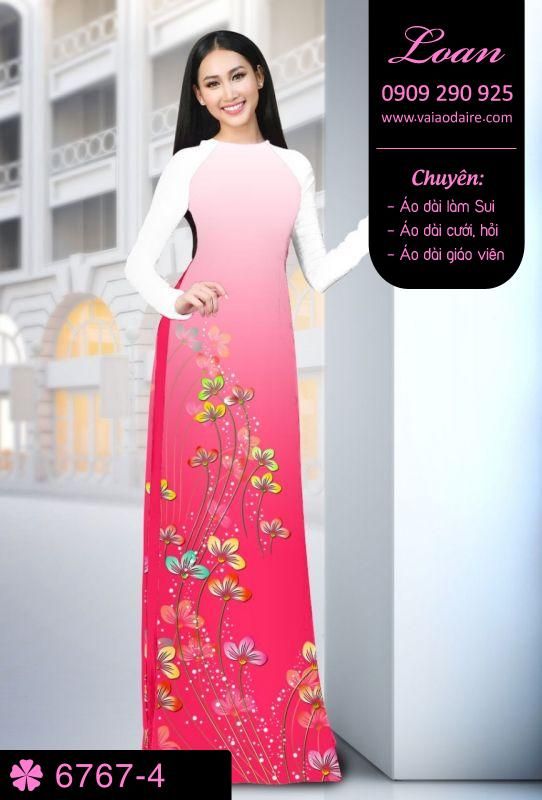 Vải áo dài cành hoa