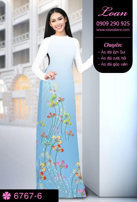 Vải áo dài cành hoa