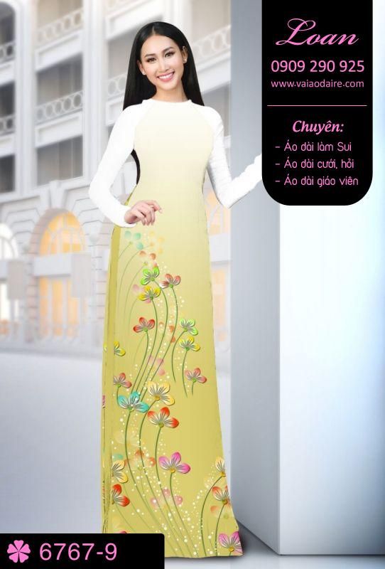 Vải áo dài cành hoa