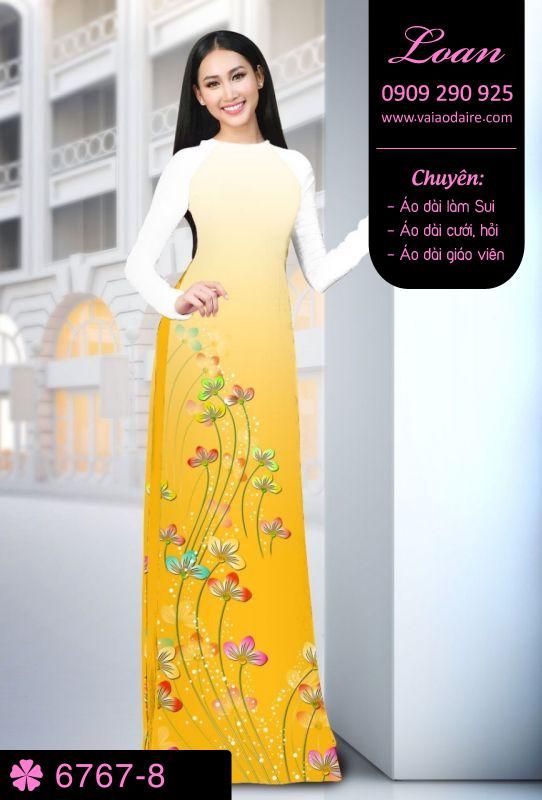 Vải áo dài cành hoa