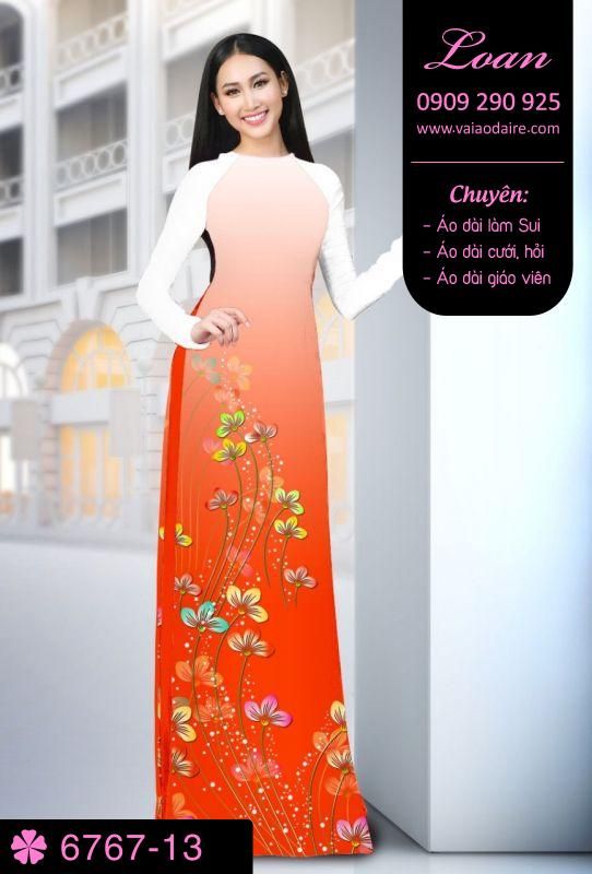 Vải áo dài cành hoa