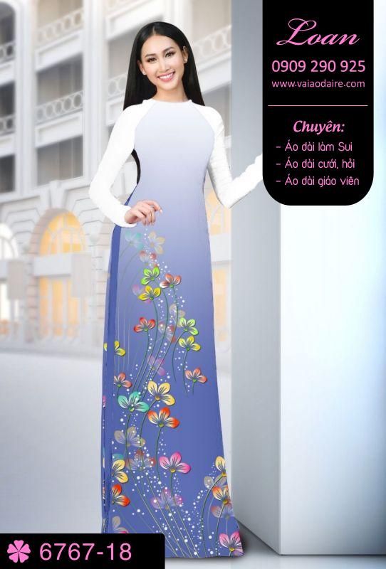 Vải áo dài cành hoa