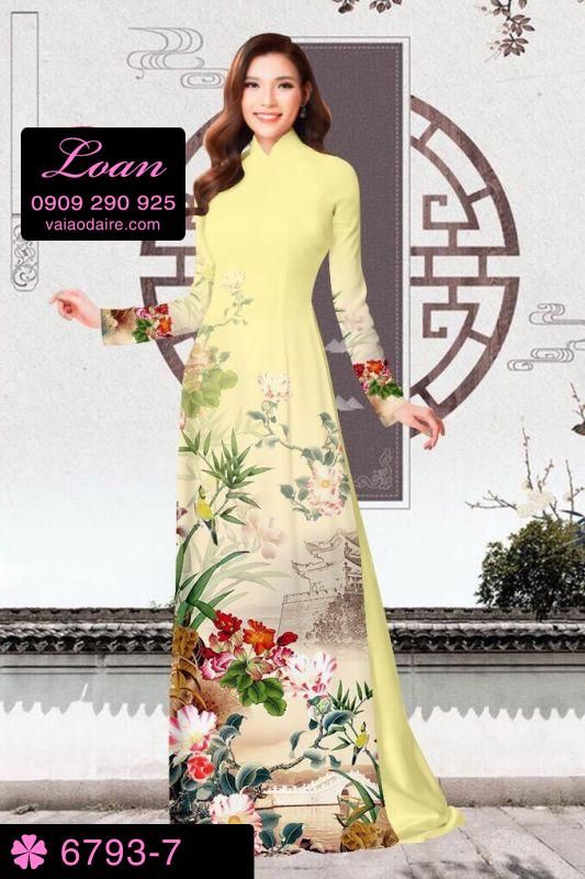 Vải áo dài hoa cảnh