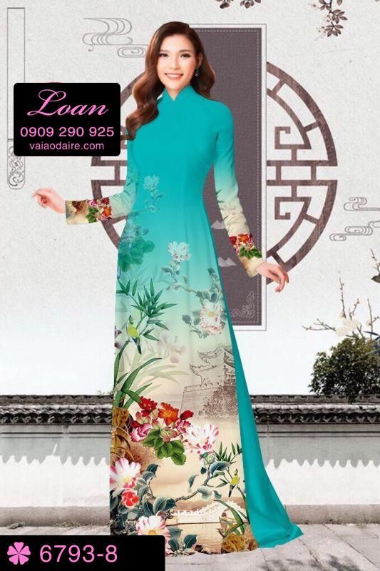 Vải áo dài hoa cảnh