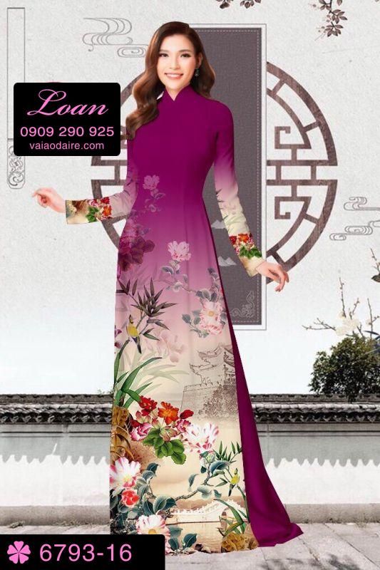 Vải áo dài hoa cảnh