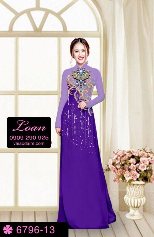 Vải áo dài họa tiết đá quí