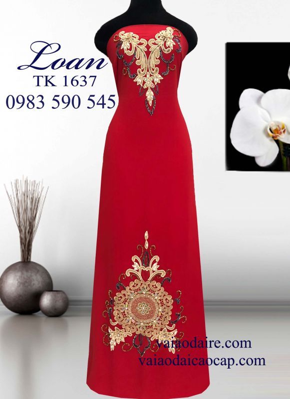 Vải áo dài kết hoa