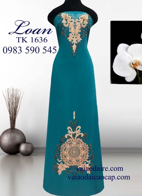 Vải áo dài kết hoa