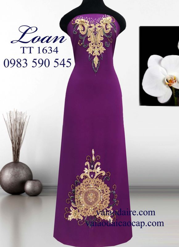 Vải áo dài kết hoa