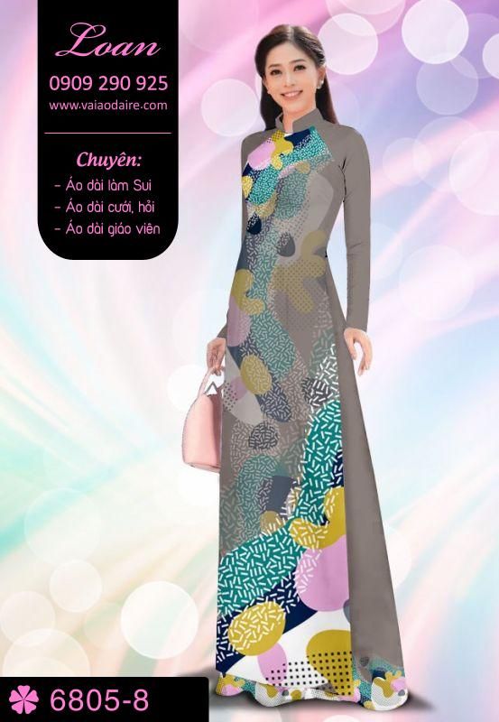 Vải áo dài hoa chạy dọc