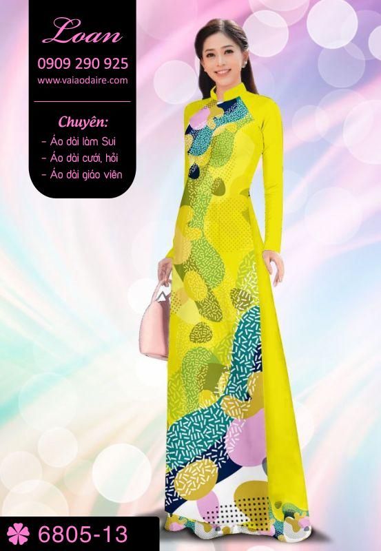 Vải áo dài hoa chạy dọc