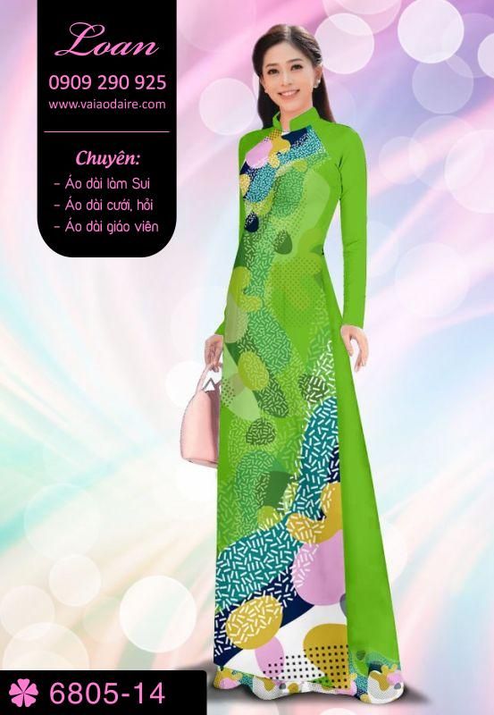 Vải áo dài hoa chạy dọc