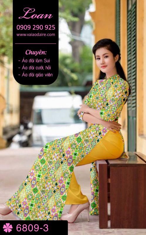 Vải áo dài hoa nhí