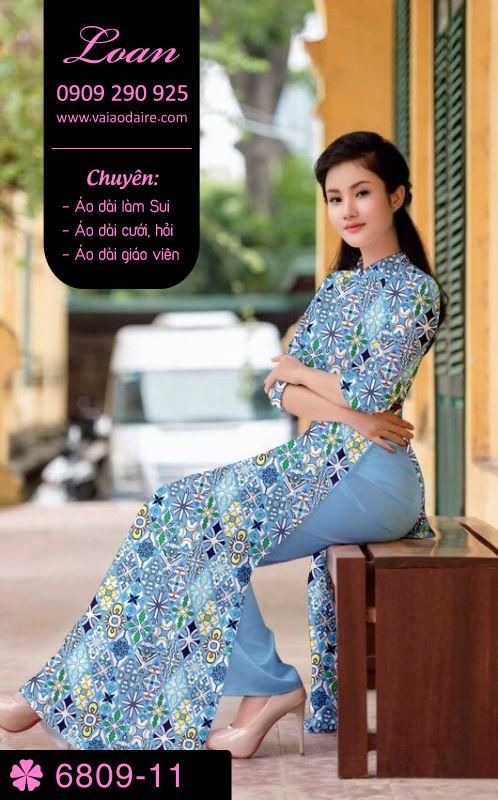 Vải áo dài hoa nhí