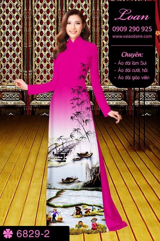 Vải áo dài phong cảnh