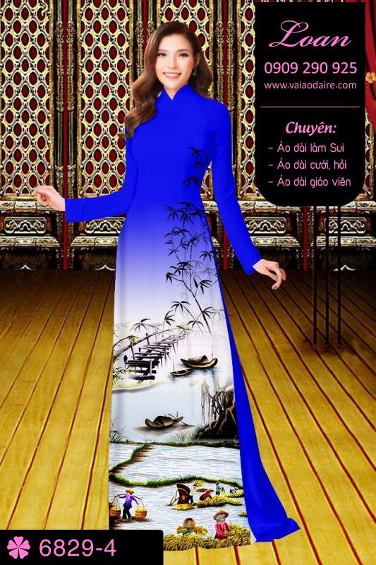 Vải áo dài phong cảnh