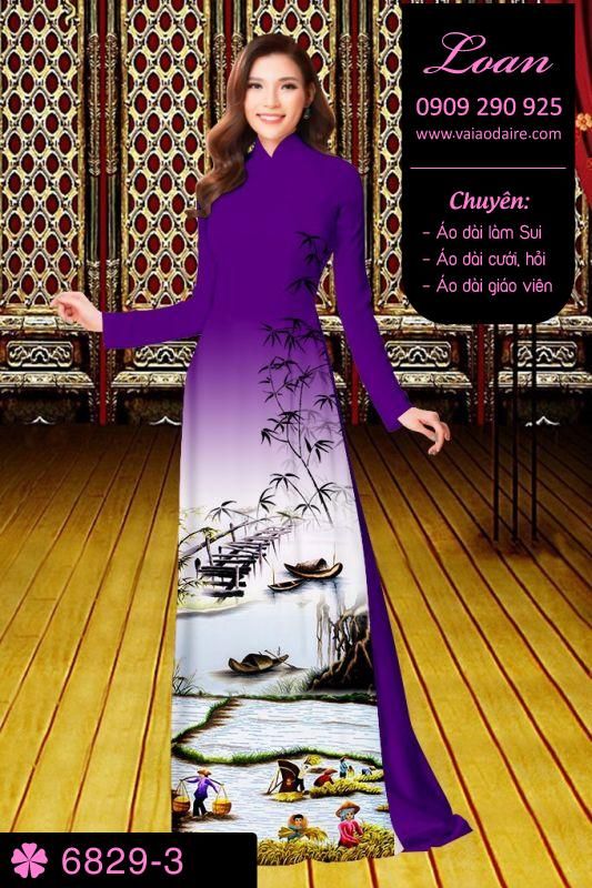 Vải áo dài phong cảnh