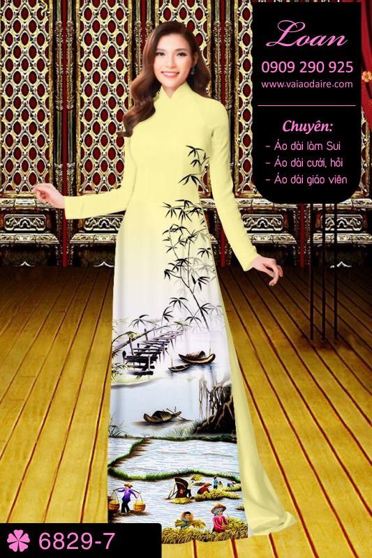 Vải áo dài phong cảnh